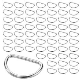 ReaJoys D Rings, 60Pcs Metal D-Rings Buckles for Bags 25mm Multi-Purpose D Shape Ring for Handbag Backpack Strap Belt DIY Accessories