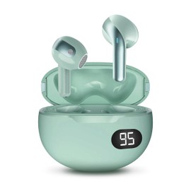 Gabba Goods Bliss Wireless Bluetooth Earbuds with Charging Case, Built-in Mic, Touch Controls, 6H Playtime, Ergonmoic in-Ear Fit, for Travel, Gym, Home, Work, PC Gaming, Cellphone (Mint)