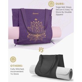 Gonex Yoga Mat Bag, Large Tote Bag with Multi Pockets for Women Men, Canvas Mat Carrier, Full Zipper Easy Access for Pilates Gym Travel