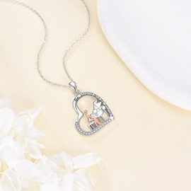 YONFQE Piano Necklace 925 Sterling Silver Music Pendant Musical Instruments Jewelry Gifts for Women Piano Lovers