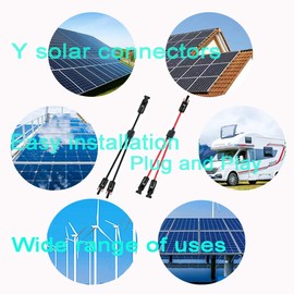 WOODGUILIN Conector solar Y, cable paralelo de rama en Y solar, adaptador de conector hembra macho de 1 a 3, 10 AWG 45 A, resistente al agua, IP68 de 40 cm, para paneles solares, celdas solares (MFFF FMMM, 1 par)