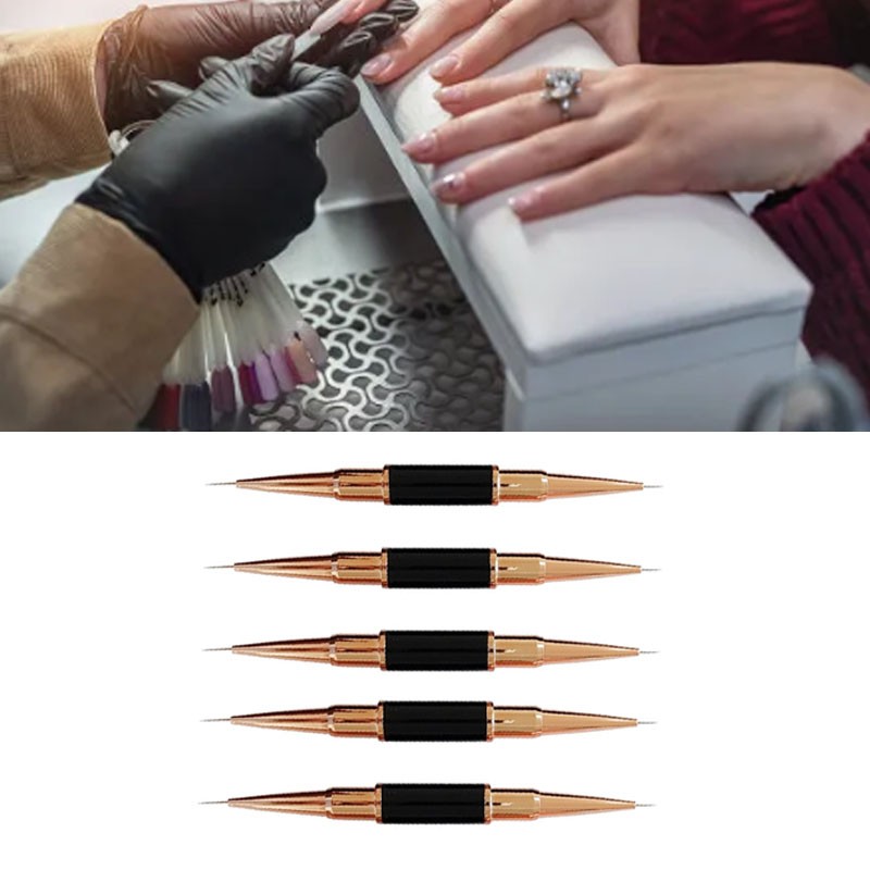 5Pcs Nail Art Brush Double Ended Nail Design Painting Brush