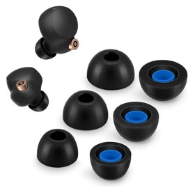 Memory Foam Ohrstöpsel für WF-1000XM4, rutschfeste Ersatzohrstöpsel für WF, WI, XBA, MDR Serie - Schwarz S/M/L