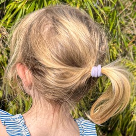 HAARallerliebst® Pack of 20 Colourful 30 mm Small Hair Bobbles for Girls - Mini Baby Scrunchies Including Box - Ideal Hair Scrunchie Hair Accessories for Children and Women - Elastic Soft - Pink Lilac