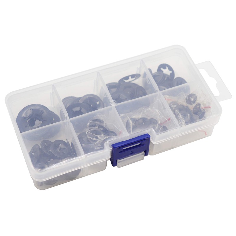 260pcs[9 Sizes] Black Starlock Internal Tooth Lock Washers Assortment Kit,