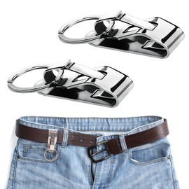 RALIS 2 Pack Secure Key Ring Belt Key Clip-On Key Holder - With Detachable Key Ring For Duty Belt Lanyards - With Spring Stainless Steel