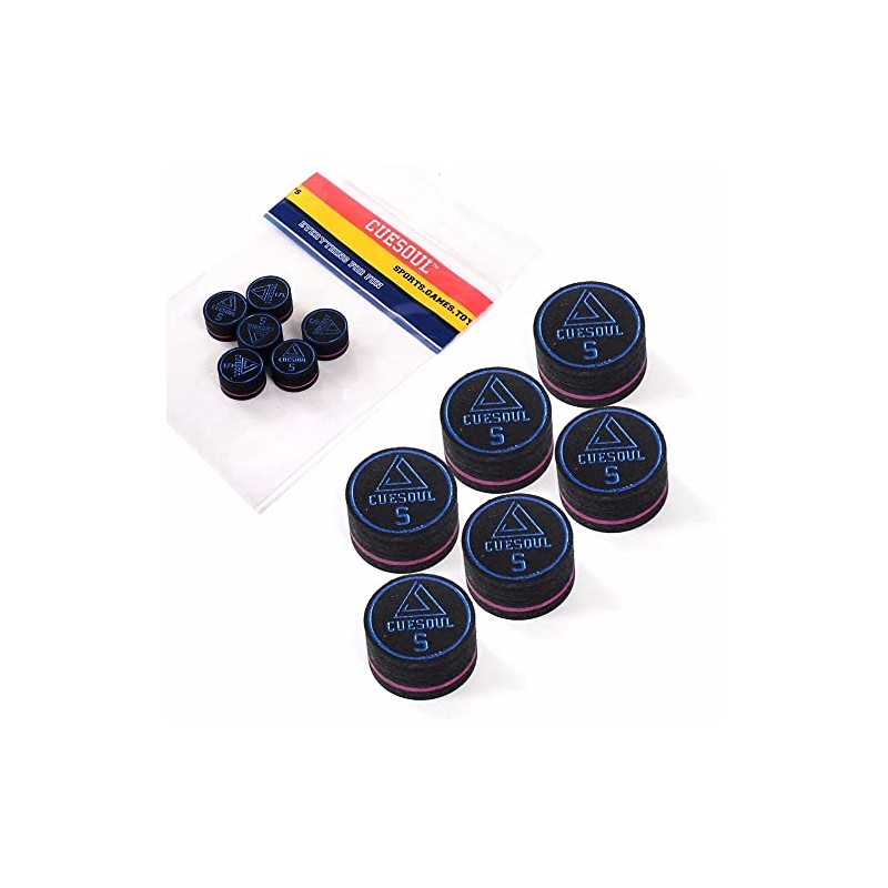 CUESOUL 6 Stück 9 Layer-14mm Pigskin Queue Spitzen für Billiard