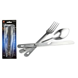 Sona Enterprises 4-IN-1 Stainless Steel Utensil Set (Spoon, Fork, Knife & Bottle Opener)