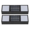 2 Sets Solar Wall Lamp IP65 Protection Grade Bidirectional Multifunctional