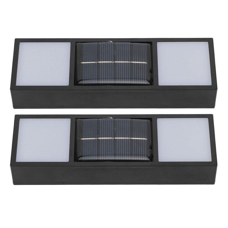 2 Sets Solar Wall Lamp IP65 Protection Grade Bidirectional Multifunctional