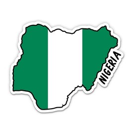 Squiddy Nigeria Map with Flag - Vinyl Sticker Decal for Phone, Laptop, Water Bottle - 3"