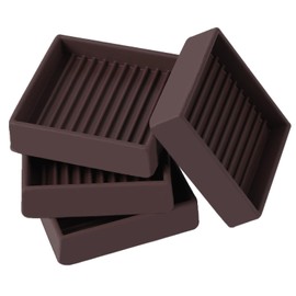 2x2 Square Rubber Furniture Caster Cups, Anti-Sliding Furniture Pads Bed Stopper Floor Protectors with Grip - Protect Any Flooring