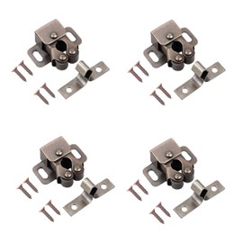 TERF® Heavy Duty Double Roller Catch Latch Bronzed Furniture Lock including Fixing Screw for Cabinet Kitchen Bathroom Cupboards Wardrobes Drawer Door - Pack of 4