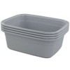 Jekiyo Plastic Dish Tubs, Grey Wash Basin, 12 QT/4 Packs