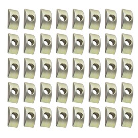 XINGSUI Pack of 40 Half Moon Washers, Screw Nut Connection Pieces, Metal Hole Saw Half Moon Hex Nuts, 8 mm Diameter (Bronze)