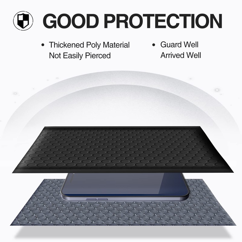 UCGOU Bubble Mailers 4x8 Inch Black 50 Pack Usable Size