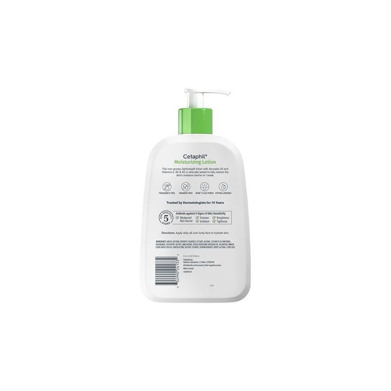 Cetaphil Loción Humectante Facial Corporal Textura Ligera Piel Mixta 473