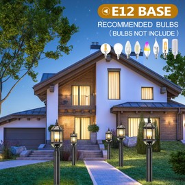 Cozesigns Large Outdoor Post Lights,19.21" 3-Light Lamp Post Light Fixture,Hardwired 120V Exterior Waterproof Pole Lighting,Modern Black Aluminum Lantern for Garden, Yard, Patio, Pathway