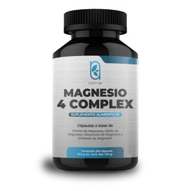 NAIMA Magnesio 4 Complex, 200 Cápsulas | Citrato, Glicinato, Óxido y Gluconato de Magnesio | Suplemento Alimenticio 100% Puro| Ingredientes Naturales, Sin Aditivos | Energía, Bienestar Físico y Mental