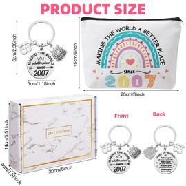 ViEinkaufen 18th Birthday Gifts for Girls Birthday Gifts Makeup Bag and 18 Years Socks,Inspirational Keyring,18th Birthday Present for Daughter, Niece, Granddaughter, Friends, Students