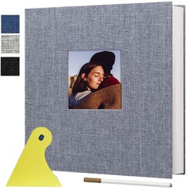SOYTO Álbum de fotos grande álbum,Álbum de fotos grande álbum de recortes magnético autoadhesivo DIY 40 páginas en blanco con Bolígrafo de Metal y Tablero de Plástico para bodas,cumpleaños (Gris)