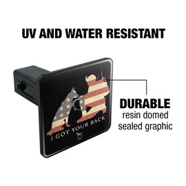GRAPHICS & MORE I Got Your Back Soldier and German Shepherd Dog American Flag Tow Trailer Hitch Cover Plug Insert