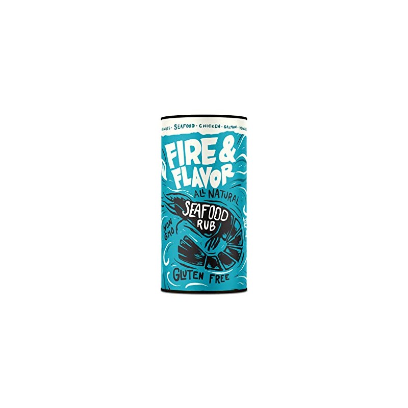Fire & Flavor All Natural Seafood Rub, Lemon, Bell Pepper,