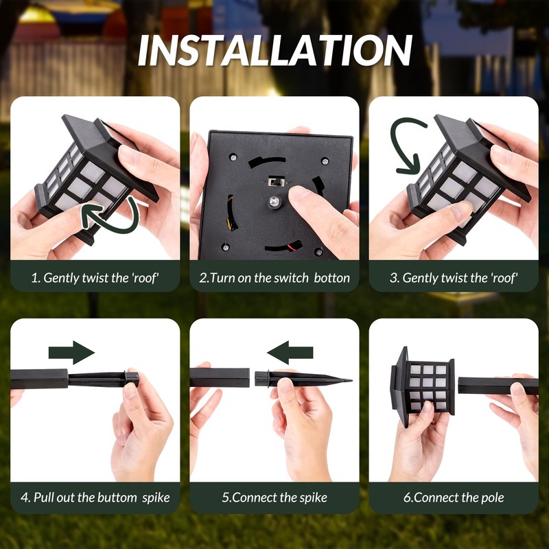 SOLPEX 16 Pack Solar Outdoor Lights, Path Lights, Walkway Lights