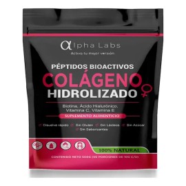 Alpha Labs Colágeno Hidrolizado 500g Antiedad Piel Péptidos                                                                                           
