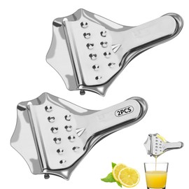2-Pack Stainless Steel Lemon Lime Squeezer Citrus Juicer Manual Lemon Muddler Machine Hand Operated for Home (2)