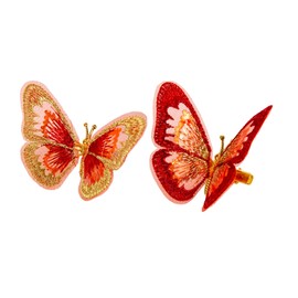 Berfutall-Embroidery Butterfly Hair Clips Set 12pc Multi Color Stylish Accessories for Girls (B)