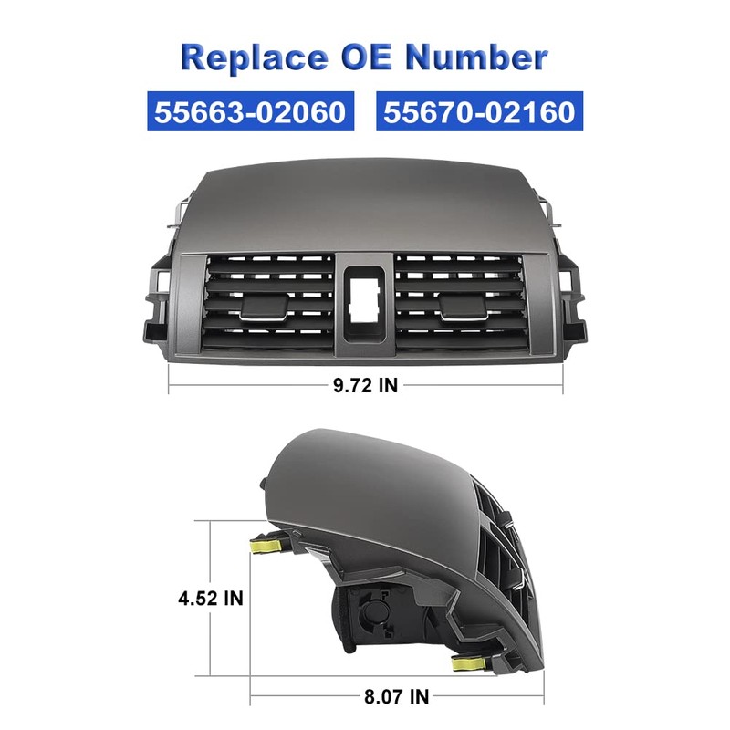 JDMON Compatible with Center Dash A/C Outlet Air Vent Panel