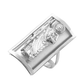 .925 Sterling Silver Saint Jude Patron Saint of Hope Ring (1.20") - Size 7