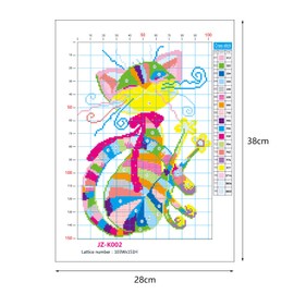 Cross Stitch Kits for Stamped DIY Cross Stitch Kits Easy Patterns Embroidery Seven Colour Cat for for Adults Girls Kids Home Decoration