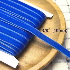 Chenkou Craft Blue 25 Yards 3/8" Velvet Ribbon Lots Bulk (Blue, 3/8"(10mm))