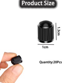 Bluejunior 20PCS Tyre Valve Caps, Universal Dust Caps for Bike, Motorcycles,Cars, Trucks, Seals Airtight Seal, Screw-On, Easy to Operation