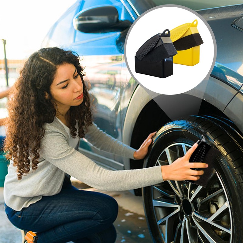 2 Pieces Sponge Brushes, 1 Piece Car Interior Brush, Microfiber