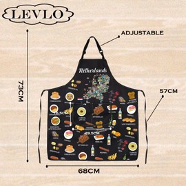 Netherlands Country Map Europe Cuisine Lover Kitchen Apron Mom Dad BFF Holland Food Cooking Travel Apron (Netherlands)