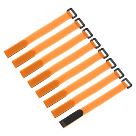 MECCANIXITY 8Pcs Reusable Battery Tie Down Straps,0.8x10" Orange Nylon Multipurpose Battery Hold Down Adjustable Cinch Strap Hook Loop Fastening Tie for Quadcopters FPV RC Drone Boat Car