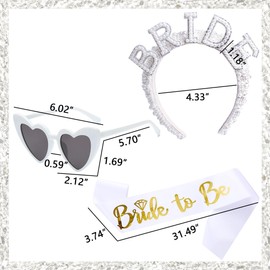 JeVenis - Juego de 3 diademas para novia para novia con banda para despedida de soltera, para novia, corona de novia, decoración de despedida de soltera