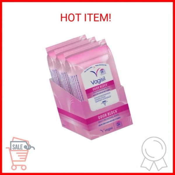 Vagisil Odor Block Daily Freshening Wipes for Feminine Hygiene in