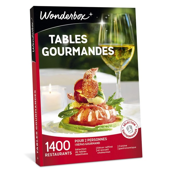 Wonderbox - Coffret cadeau - TABLES GOURMANDES – 1400 restaurants renommés, brasseries chics