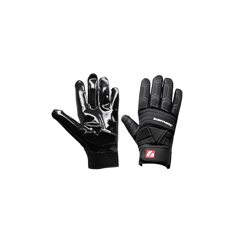 BARNETT FLG-03 Professional Linemen Football Gloves, OL, DL Black (Small)