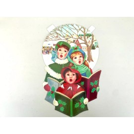 Large Christmas Carolers Christmas Die Cut / Dual-Sided / Vintage /Artfaire Co.
