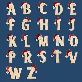 Mrchtmas 2024 Christmas Initial Ornaments | Christmas Letter E Ornaments for Christmas Tree|Hanging Christmas Red Hat Ornament for Mother Best Friends Sister Wife|E-Letter Ornament