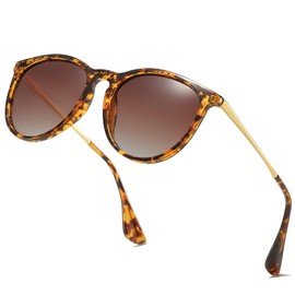 aisswzber Vintage Round Polarized Sunglasses with UV400 Protection Lightweight Trendy Retro Designer Style for Women Men