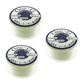Toho One-G Beading Thread, 50 Yard Bobbin (White - 3 Pack)