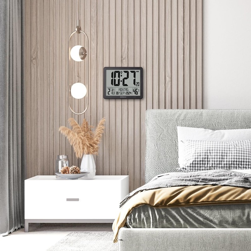 Kienzle Digital XXL Radio-Controlled Alarm Clock with Large Display, Temperature