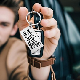 DGXMD Coffee Lover Gifts for Men Women - No Coffee No Workee Quote Keychain - Office Humor Caffeine Themed Gifts for Barista Coworker