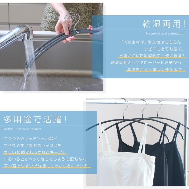 ROROPOCO Non Slip Hangers, Set of 10, Non Slip Laundry
